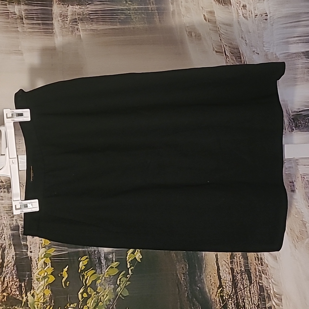Porsha Womens 12 unique wrap around black textured pencil skirt with pockets